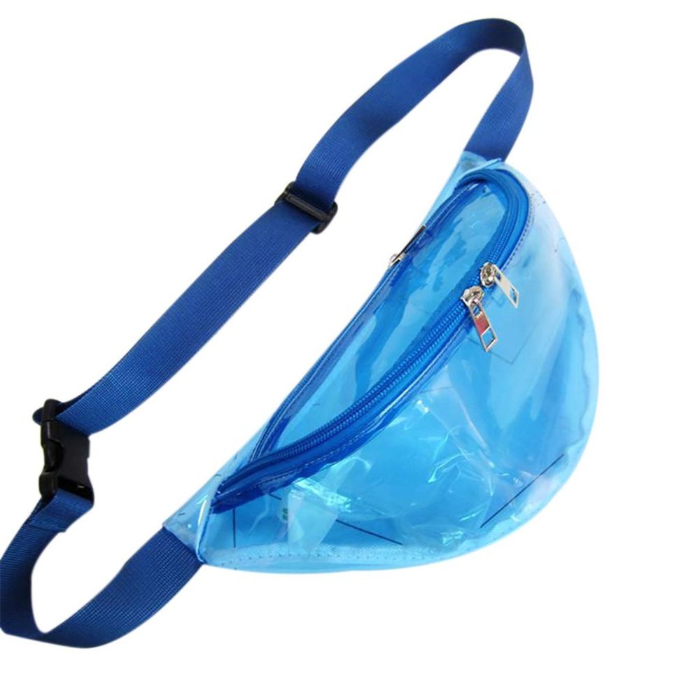 Blue Transparent Fanny Bag Hologram Bum Waist Pack